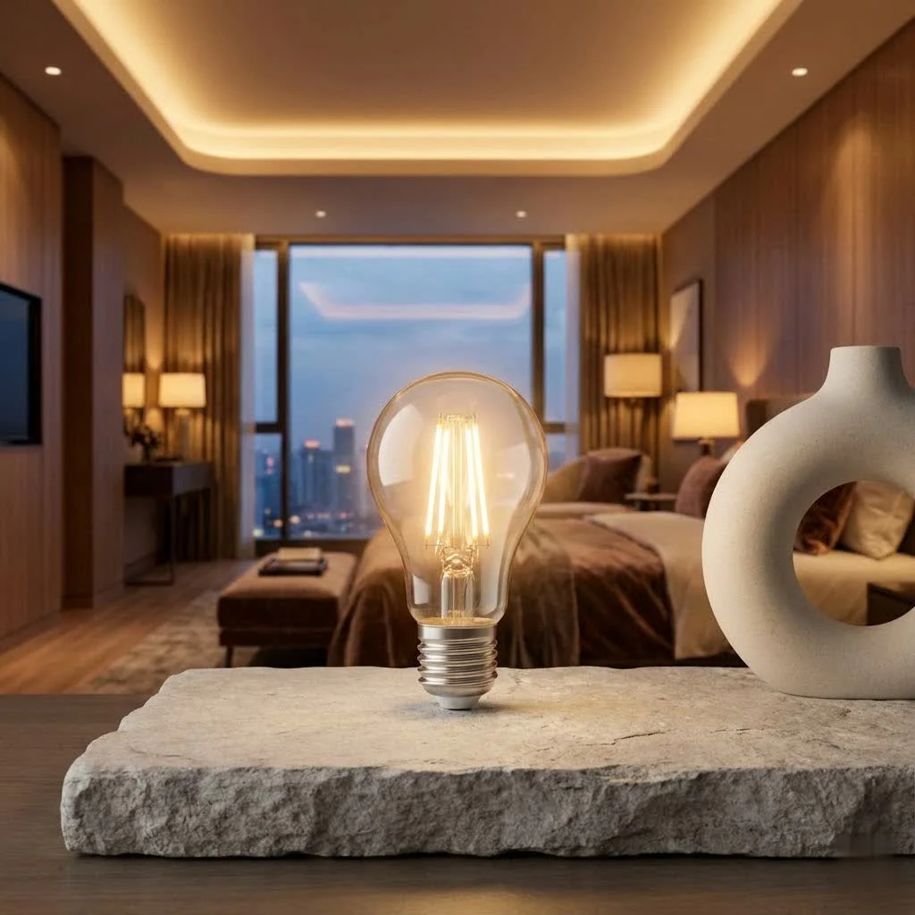 Philips Hue smart bulbs illuminating a modern living room