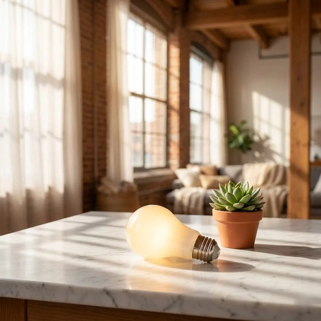 MR16 smart bulb illuminating a modern living space