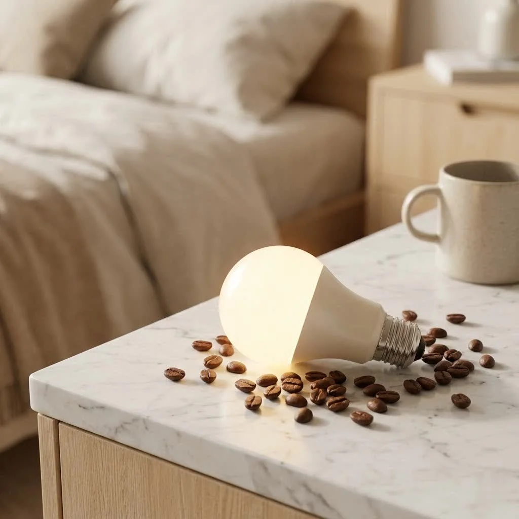 Linkind smart bulb glowing in a modern living room