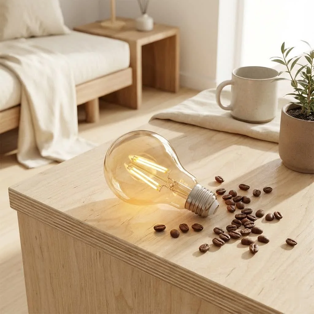 Philips Hue smart bulbs illuminating a modern living room